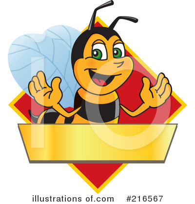 Royalty-Free (RF) Worker Bee Character Clipart Illustration by Mascot Junction - Stock Sample #216567
