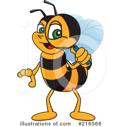 Royalty-Free (RF) Worker Bee Character Clipart Illustration by Mascot Junction - Stock Sample #216568