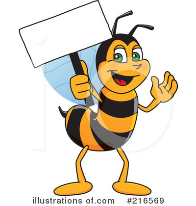Royalty-Free (RF) Worker Bee Character Clipart Illustration by Mascot Junction - Stock Sample #216569