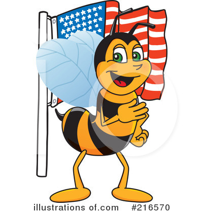 Royalty-Free (RF) Worker Bee Character Clipart Illustration by Mascot Junction - Stock Sample #216570