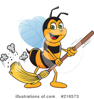 Royalty-Free (RF) Worker Bee Character Clipart Illustration by Mascot Junction - Stock Sample #216573