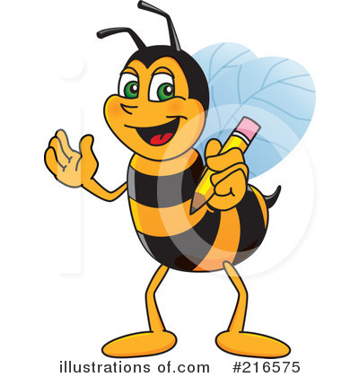 Royalty-Free (RF) Worker Bee Character Clipart Illustration by Mascot Junction - Stock Sample #216575
