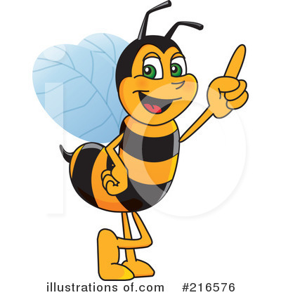 Royalty-Free (RF) Worker Bee Character Clipart Illustration by Mascot Junction - Stock Sample #216576