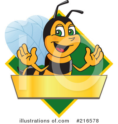 Royalty-Free (RF) Worker Bee Character Clipart Illustration by Mascot Junction - Stock Sample #216578