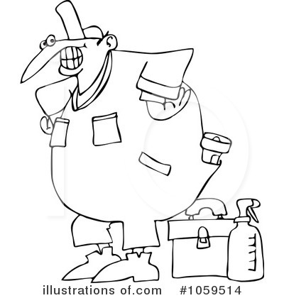 Royalty-Free (RF) Worker Clipart Illustration by djart - Stock Sample #1059514