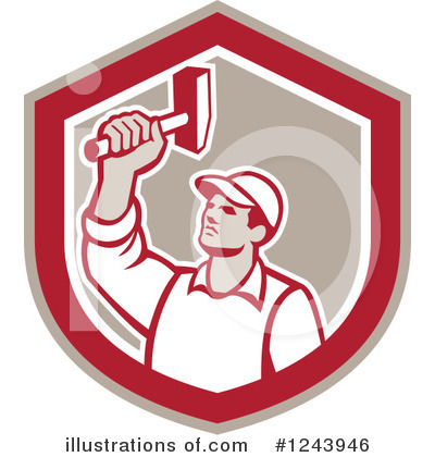 Royalty-Free (RF) Worker Clipart Illustration by patrimonio - Stock Sample #1243946