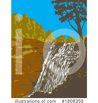 Waterfall Clipart #1808359 by patrimonio