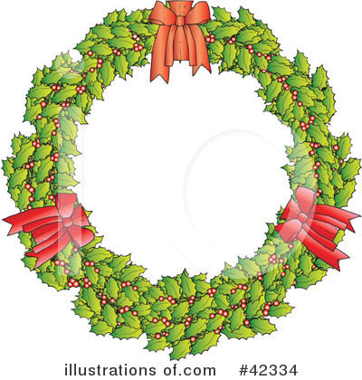 Royalty-Free (RF) Wreath Clipart Illustration by Snowy - Stock Sample #42334