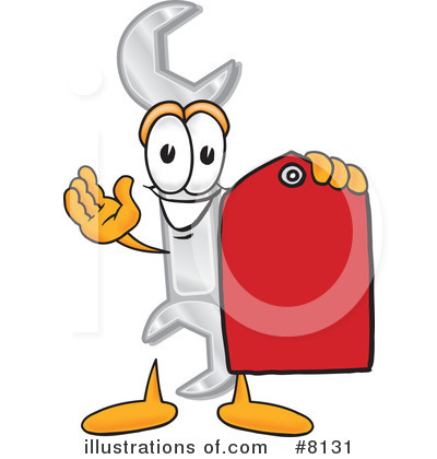 Wrench Character Clipart #8131 by Mascot Junction