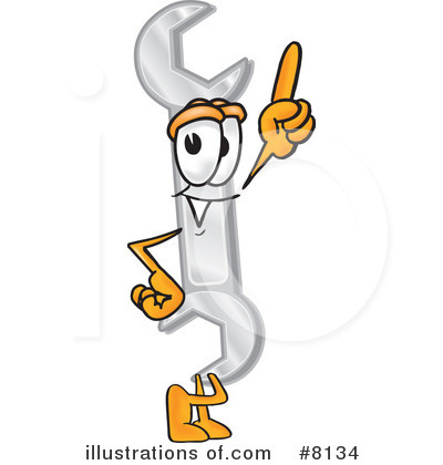 Wrench Character Clipart #8134 by Mascot Junction