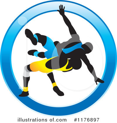 Royalty-Free (RF) Wrestling Clipart Illustration by Lal Perera - Stock Sample #1176897