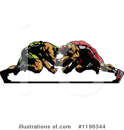 Royalty-Free (RF) Wrestling Clipart Illustration by Chromaco - Stock Sample #1196344