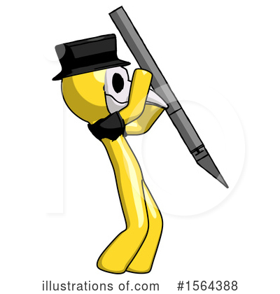 Royalty-Free (RF) Yellow Design Mascot Clipart Illustration by Leo Blanchette - Stock Sample #1564388