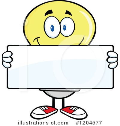 Royalty-Free (RF) Yellow Light Bulb Clipart Illustration by Hit Toon - Stock Sample #1204577