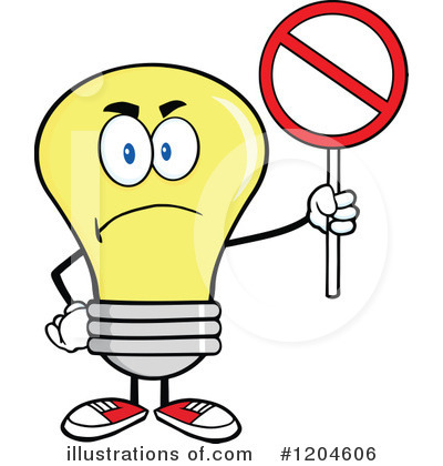 Yellow Light Bulb Clipart #1204606 by Hit Toon