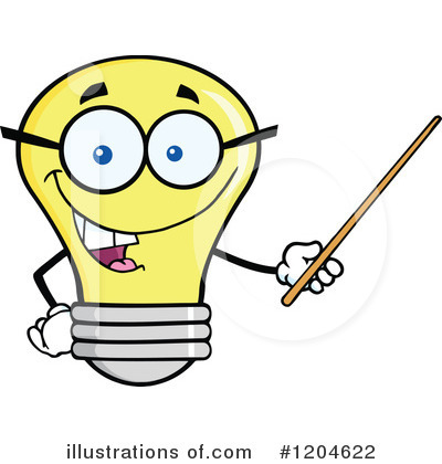 Royalty-Free (RF) Yellow Light Bulb Clipart Illustration by Hit Toon - Stock Sample #1204622