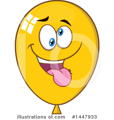 Royalty-Free (RF) Yellow Party Balloon Clipart Illustration by Hit Toon - Stock Sample #1447933