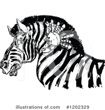 Royalty-Free (RF) Zebra Clipart Illustration by Prawny Vintage - Stock Sample #1202329