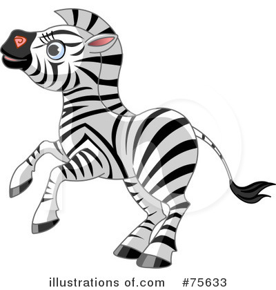 Royalty-Free (RF) Zebra Clipart Illustration by Pushkin - Stock Sample #75633
