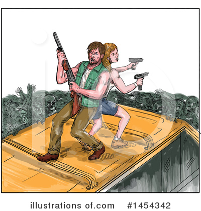 Royalty-Free (RF) Zombie Clipart Illustration by patrimonio - Stock Sample #1454342