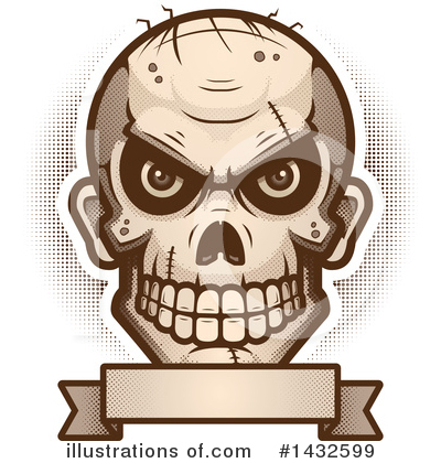 Royalty-Free (RF) Zombie Skull Clipart Illustration by Cory Thoman - Stock Sample #1432599