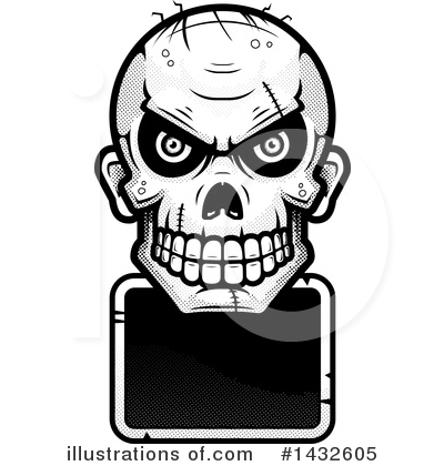 Zombie Skull Clipart #1432605 by Cory Thoman